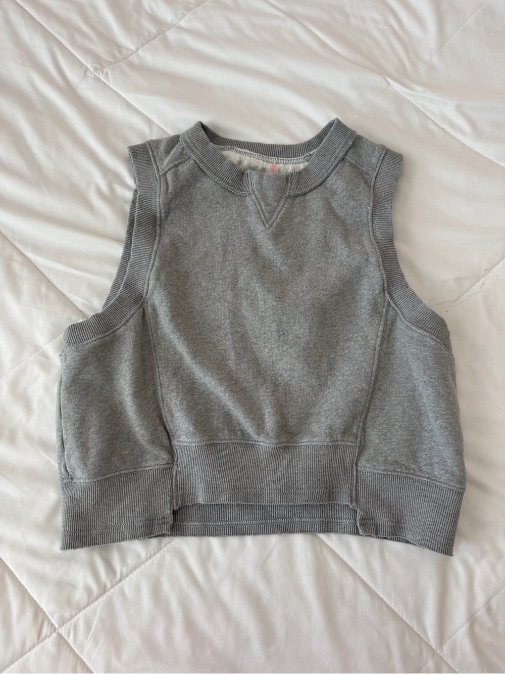 Free People Gray Sleeveless Cropped Sweatshirt Tank